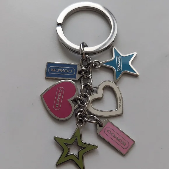 VINTAGE Coach Silver Keychain with Colorful Charms - Picture 3 of 4
